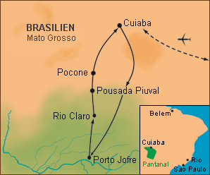 Rundreisekarte Pantanal
