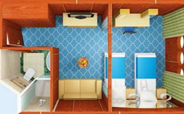 Kabinen-Skizze Main Deck Doppelkabine