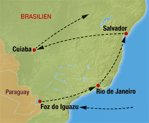 Grosse Brasilien Rundreise mit Reiseleitung und inklusive aller Flüge