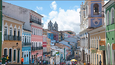 Der Marktplatz und das Altstadtviertel Pelourinho in Salvador da Bahia