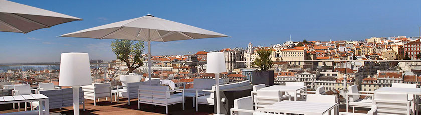 Dachterasse des Altstadt Hotel in Lissabon