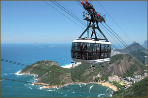 Gondel der Seilbahn auf den Zuckerhut von Rio de Janeiro