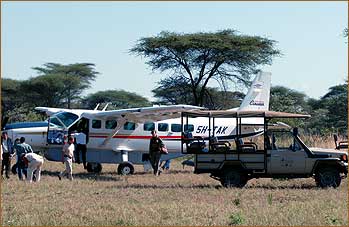 Flug in den Katavi-Nationalpark