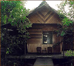 Lodge im Regenwald von Borneo