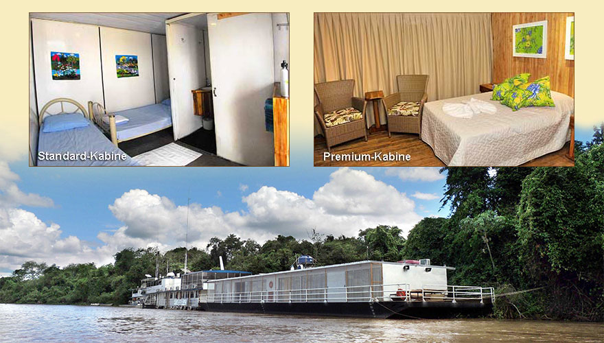 Flussschiff auf dem Cuiaba Fluss im Pantanal