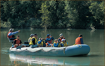 Zodiac Boot auf Whale Watching Tour