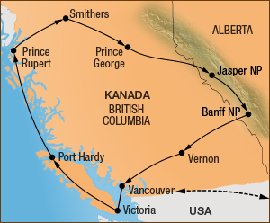 Verlauf unserer Westkanada Reise
