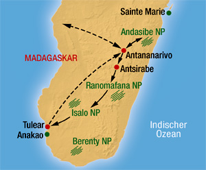 Karte für Baden auf Madagaskar