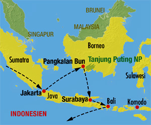 Karte für Reisen nach Borneo