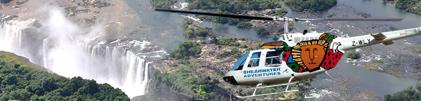 Rundflug ueber die Wasserfaelle in Sambia