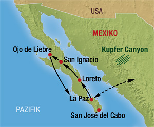 Streckenverlauf für diese Mexiko-Rundreise