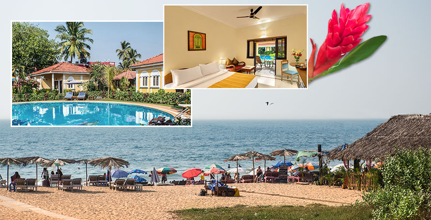 ruhiges Hotel Strand von Calangute Beach