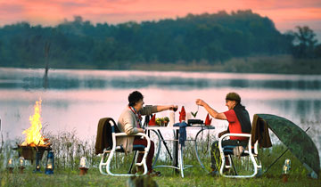 Sundowner am See im Pench-Nationalpark