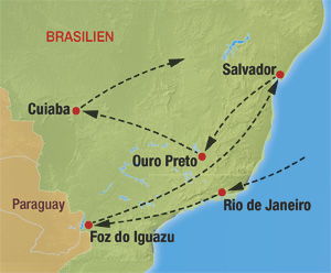 Grosse Brasilien Rundreise mit Reiseleitung und inklusive aller Flüge