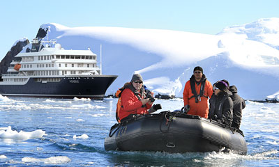 in den Zodiacs auf dem Schiff Hondius