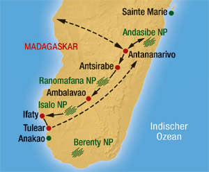 Karte für Baden auf Madagaskar 