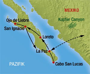 Streckenverlauf für diese Mexiko-Rundreise