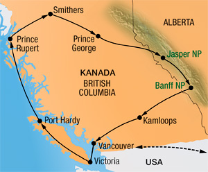Verlauf unserer Westkanada Reise