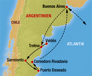 Karte unserer Argentinien Reise