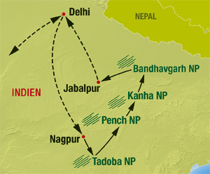 Verlauf unserer Naturreisen durch Nordindien