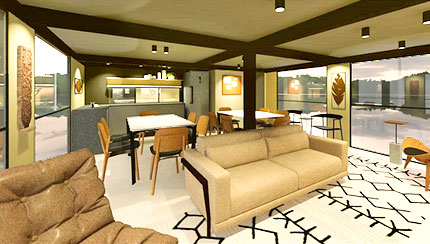 der Lounge-Bereich auf dem Oberdeck