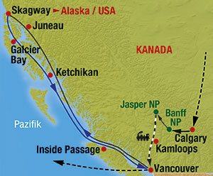 Verlauf unserer Westkanada Reise